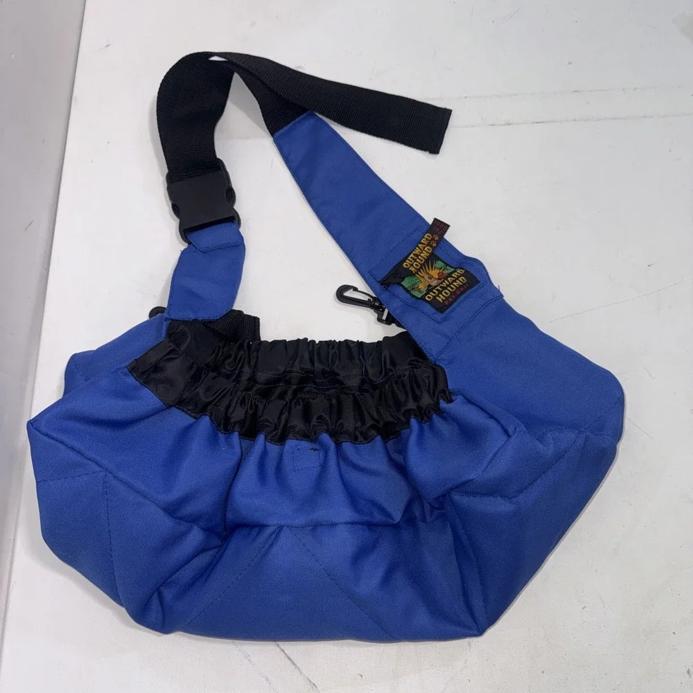 Outward Hound Dog Backpack Blue Sling Saddle Bag Pet Travel Gear Hiking Carrier
